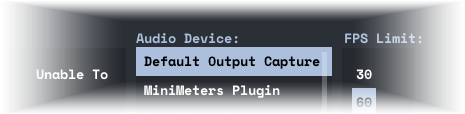 Screenshot of the audio devices list in MiniMeters.